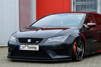 CUP Frontspoilerlippe ABS Phase 2 Seat Leon 3, 5F Schwarz Glanz