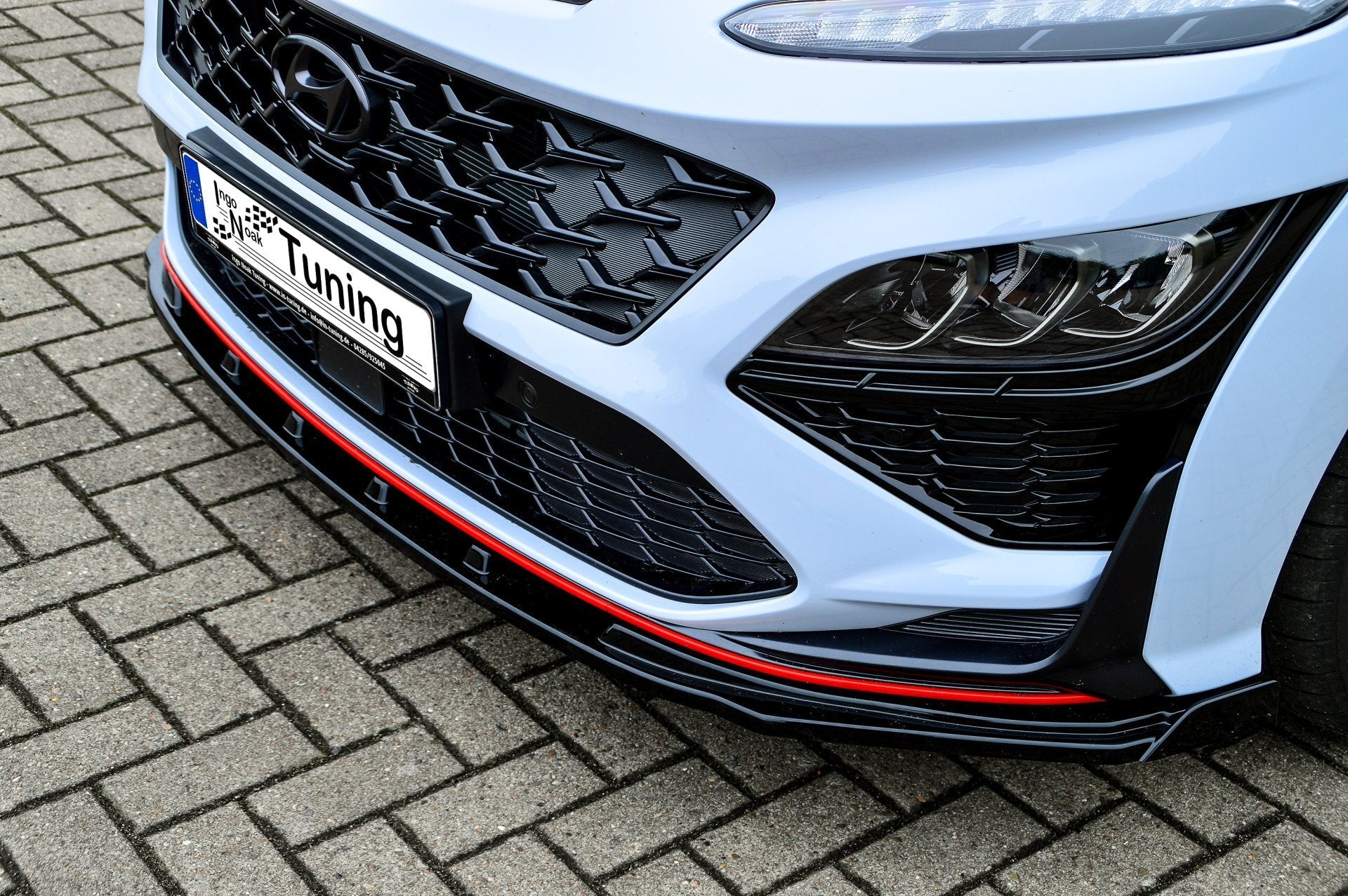 CUP Frontspoilerlippe ABS mit Flaps Hyundai Kona N-Line Schwarz Matt