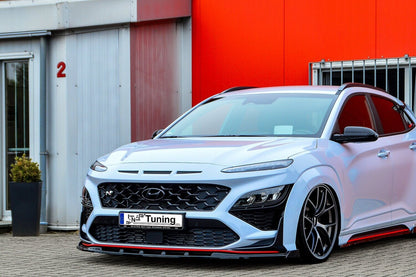 CUP Frontspoilerlippe ABS mit Flaps Hyundai Kona N-Line Schwarz Glanz
