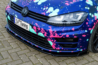 CUP Frontspoilerlippe mit Wing ABS Volkswagen Golf 7 R Schwarz Glanz