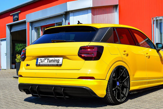 Gefräster Heckansatz Audi Q2 GA, MK1 Sport Bj.: 2016-2020 Schwarz Matt