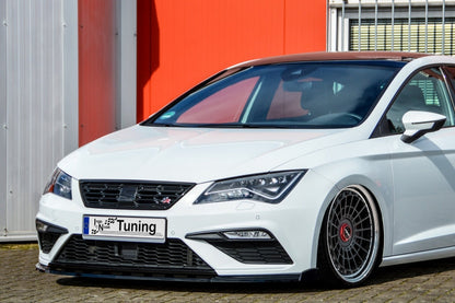 CUP Frontspoilerlippe ABS mit Seitenwing Seat Leon 3, Facelift Schwarz Glanz