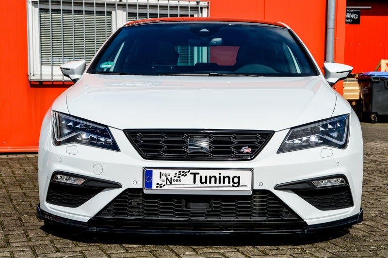 CUP Frontspoilerlippe ABS mit Seitenwing Seat Leon 3, Facelift Schwarz Glanz
