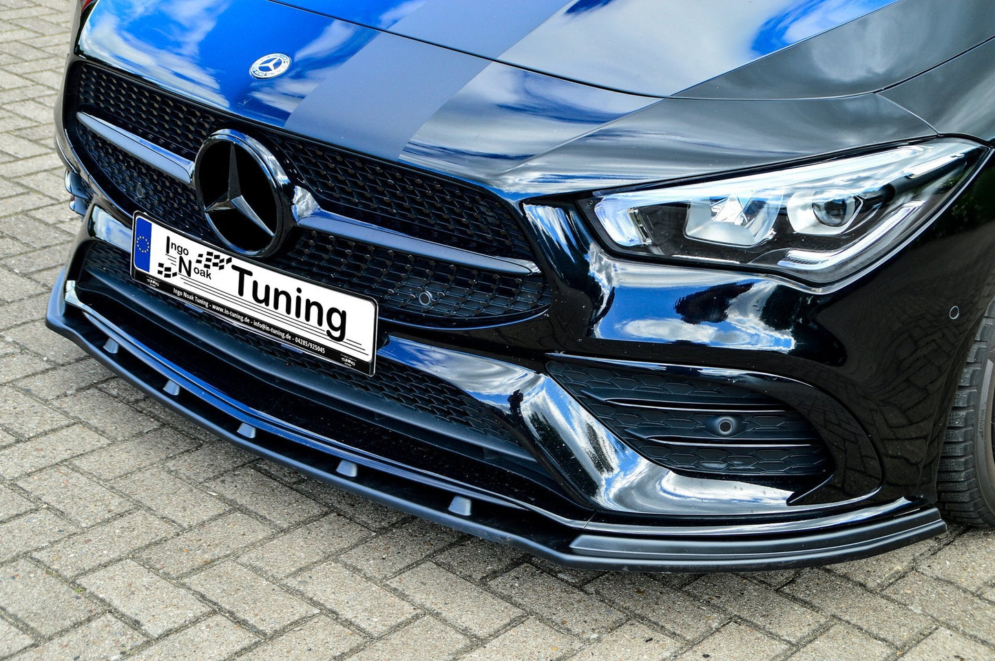 CUP Frontspoilerlippe ABS Mercedes Benz CLA C118 Limousine Schwarz Glanz