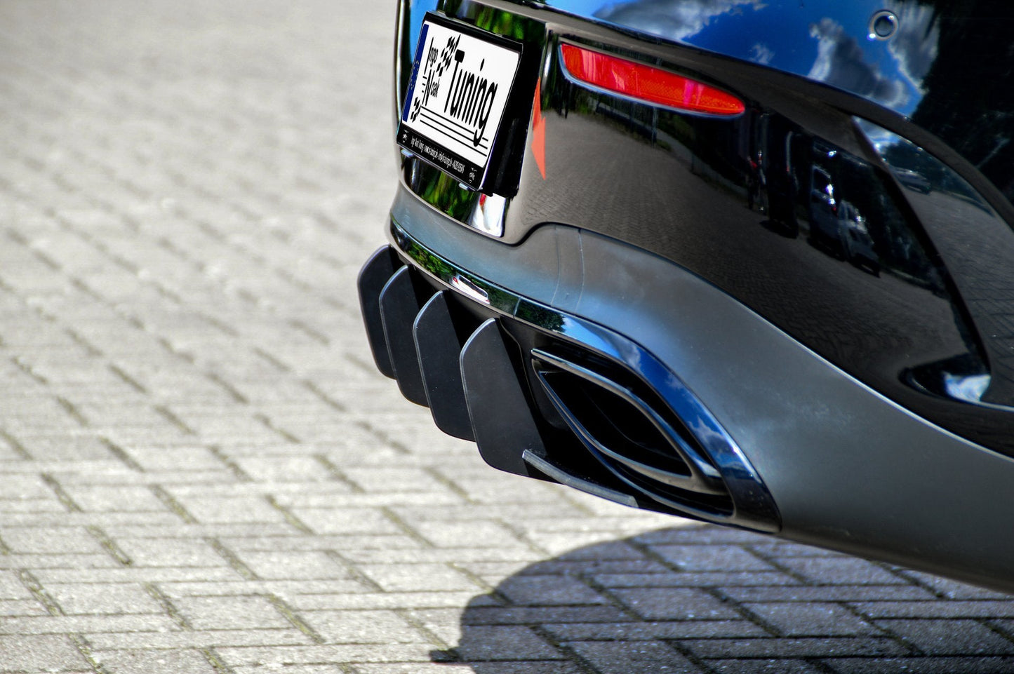 Gefräster Heckansatz Mercedes Benz CLA X118 Shootingbrake Schwarz Matt