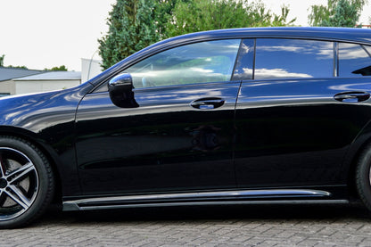 CUP Seitenschwellersatz mit Wing vorne Mercedes Benz CLA X118 Shootingbrake Schwarz Matt