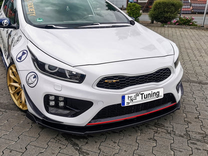CUP Frontspoilerlippe ABS mit Seitenwing Kia Ceed GT, Pro Ceed GT Schwarz Matt