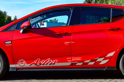 Seitenschwellersatz mit Wing Opel Astra K, Schrägheck Schwarz Matt