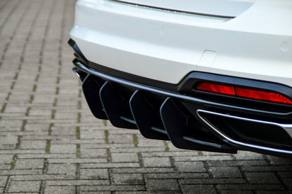 Gefräster Heckansatz Audi A4 Facelift, B9 8W ab Bj.:2019- Schwarz Matt