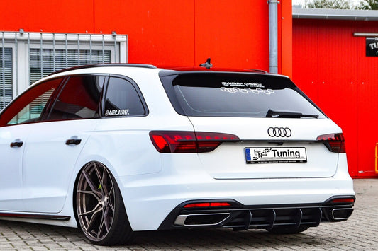 Gefräster Heckansatz Audi A4 Facelift, B9 8W ab Bj.:2019- Schwarz Matt