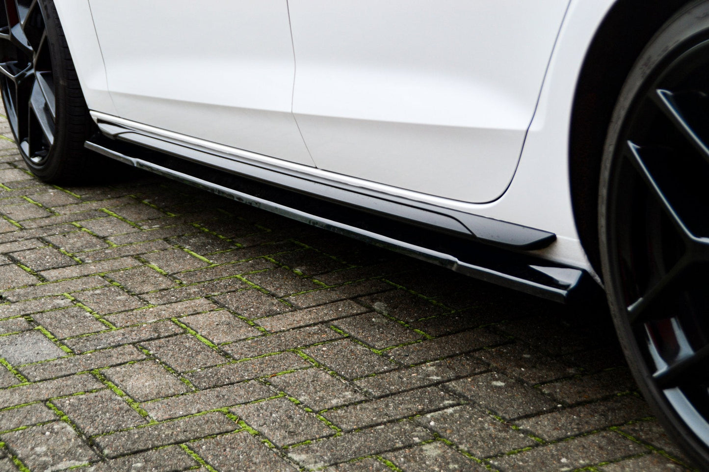 Seitenschwellersatz ABS Audi A4 S-Line + S4 Typ: B9 Schwarz Glanz