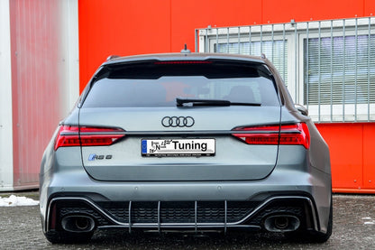 Gefräster Heckansatz Audi RS6, Typ C8 4K ab Bj.:2019 - Schwarz Matt