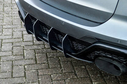 Gefräster Heckansatz Audi RS6, Typ C8 4K ab Bj.:2019 - Schwarz Matt