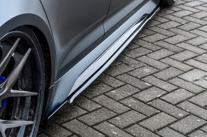 Seitenschwellersatz mit Wing Audi RS6, Typ C8 4K ab Bj.:2019 - Schwarz Glanz