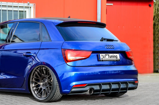 Gefräster Heckansatz Audi A1 (8X) + Sportback ab Bj.2014 Schwarz Matt