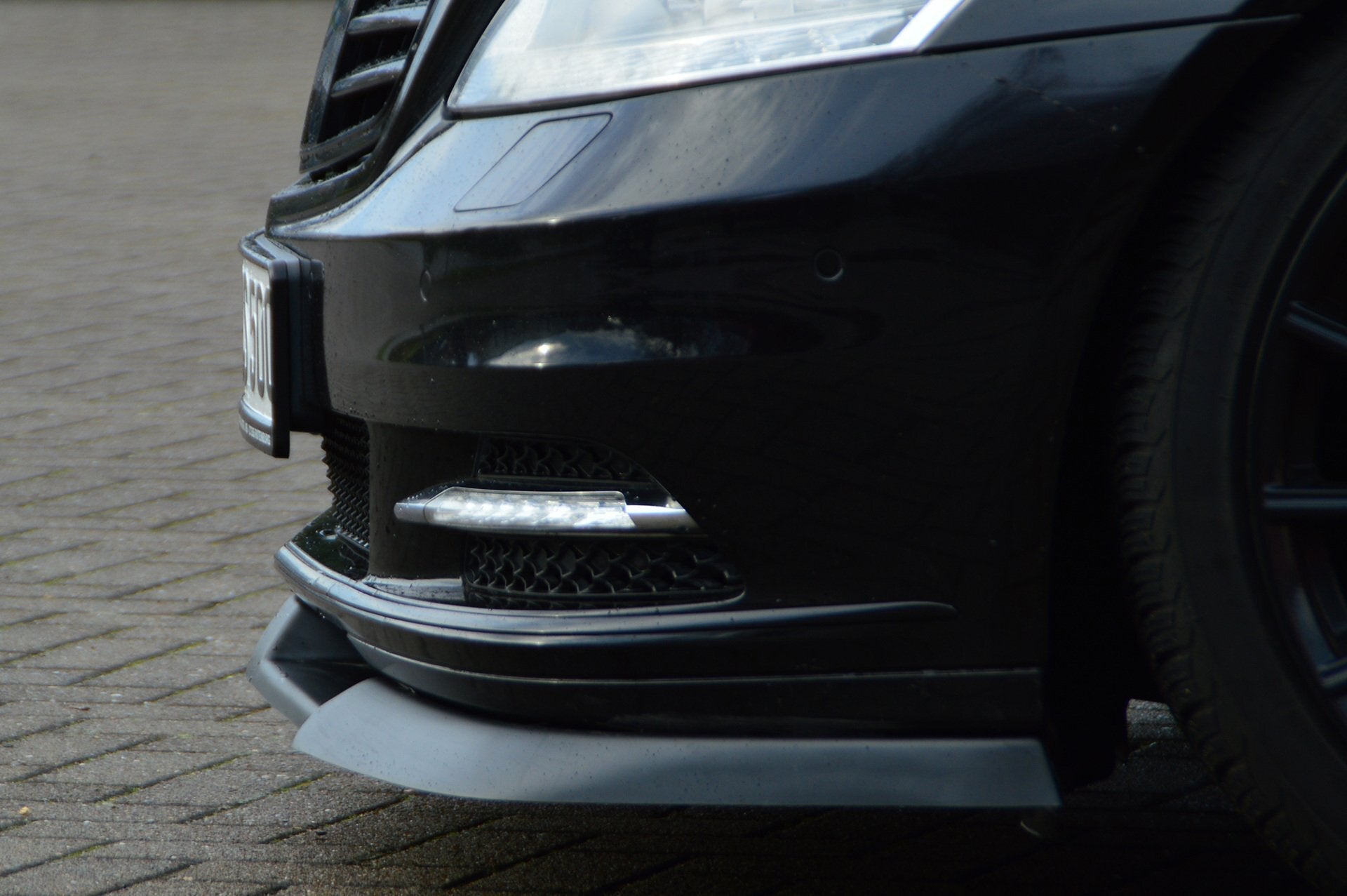 CUP Frontspoilerlippe ABS Mercedes Benz S-Klasse, V221 Schwarz Glanz