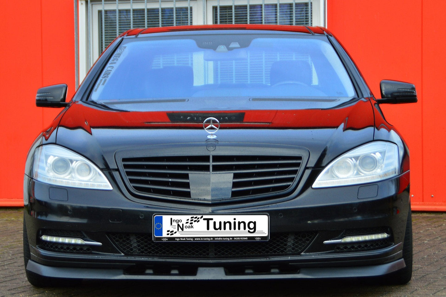 CUP Frontspoilerlippe ABS Mercedes Benz S-Klasse, V221 Schwarz Glanz