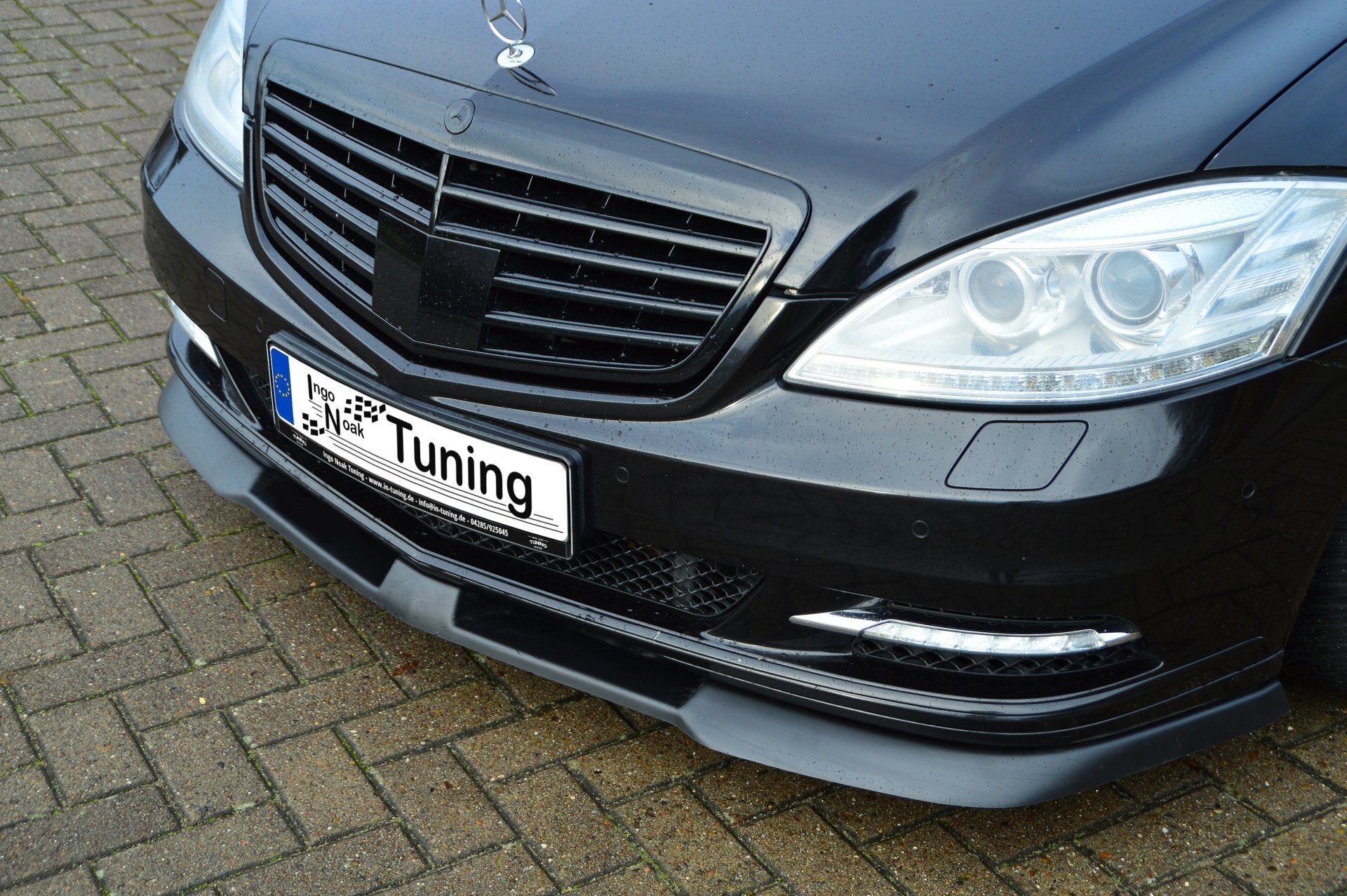 CUP Frontspoilerlippe ABS Mercedes Benz S-Klasse, V221 Schwarz Glanz