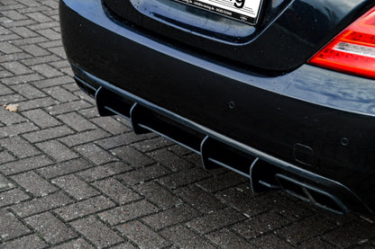 Gefräster Heckansatz Mercedes Benz S-Klasse, W221 Bj.: 2009-2013 Schwarz Matt