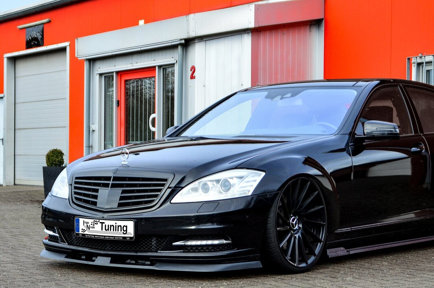 CUP Frontspoilerlippe ABS Mercedes Benz S-Klasse, W221 Schwarz Matt