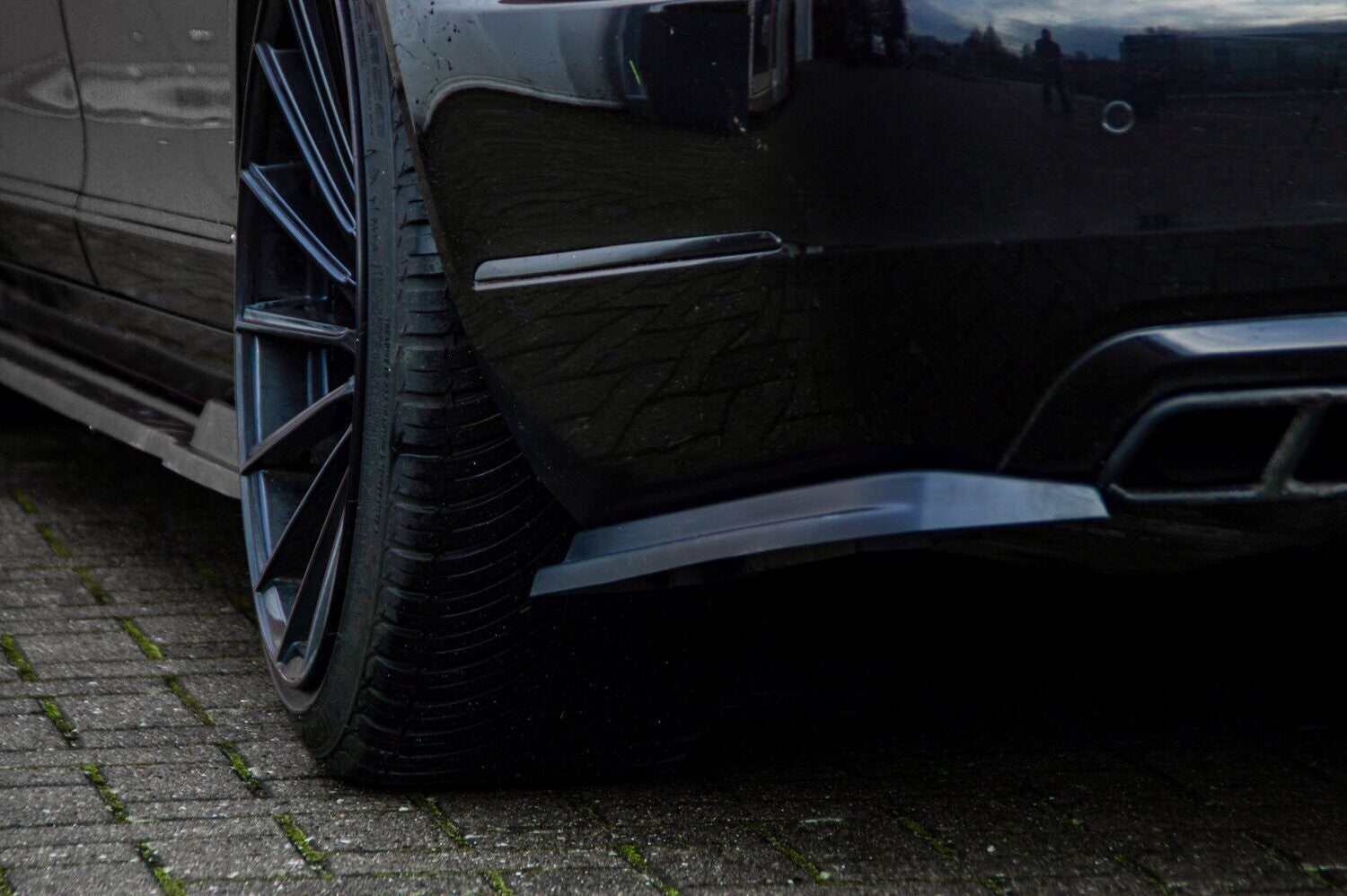 Heckansatz Seitenteile ABS Mercedes Benz S-Klasse, V221 Schwarz Matt