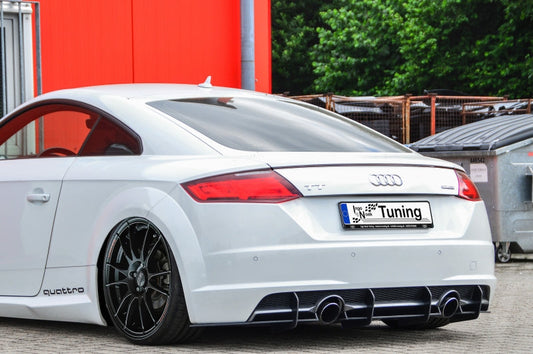 Gefräster Heckansatz Audi TT 8S, S-Line Bj.: 2014-09/2018 Schwarz Matt
