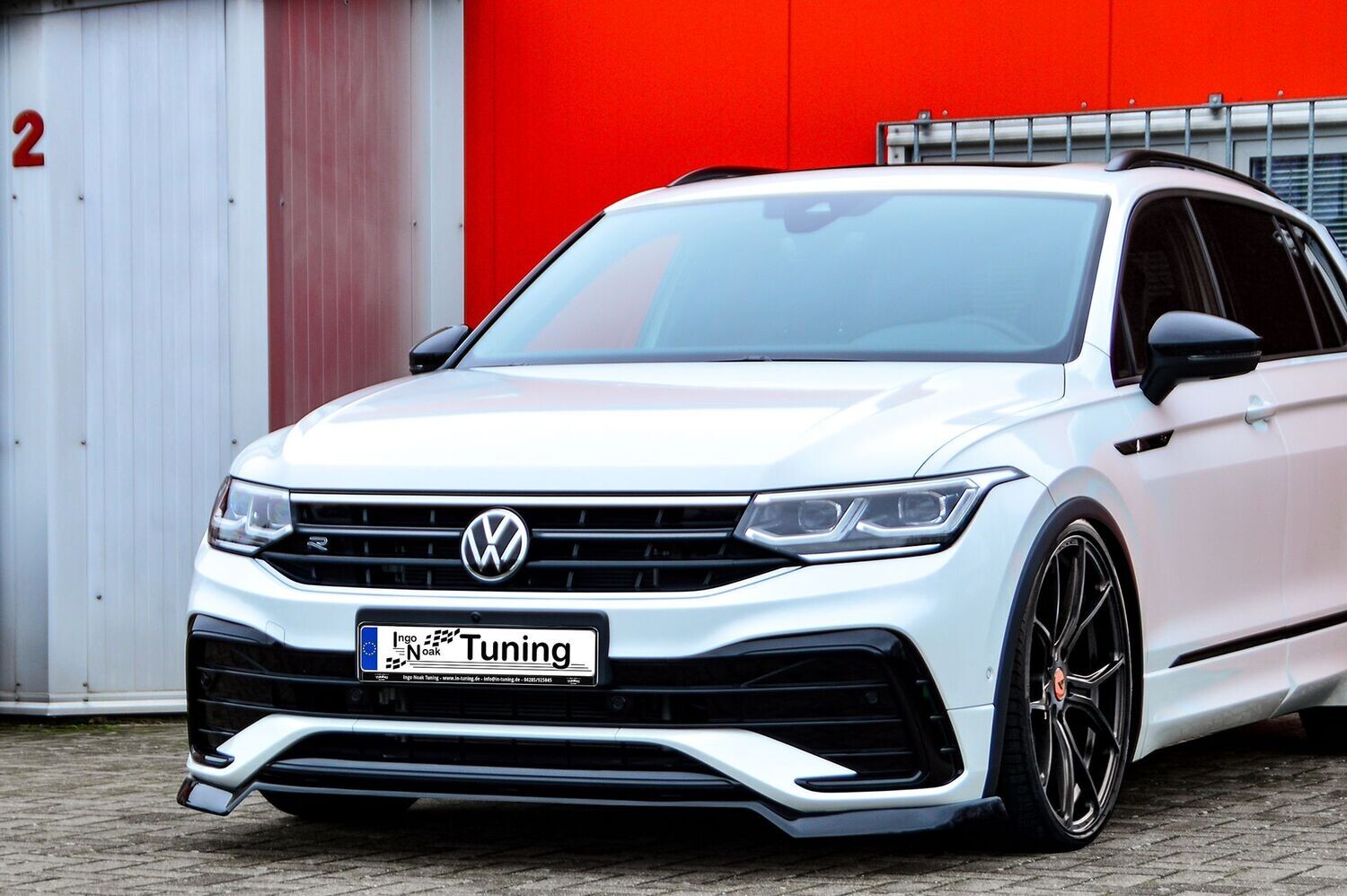 CUP Frontspoilerlippe ABS Volkswagen Tiguan 2 Typ AD1 Schwarz Glanz