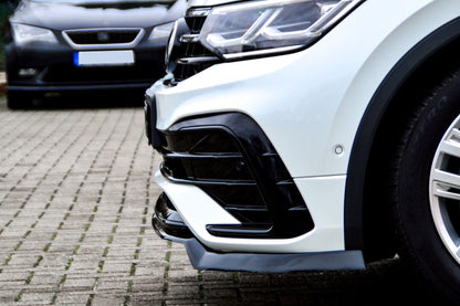 CUP Frontspoilerlippe ABS Volkswagen Tiguan 2 Typ AD1 Schwarz Glanz