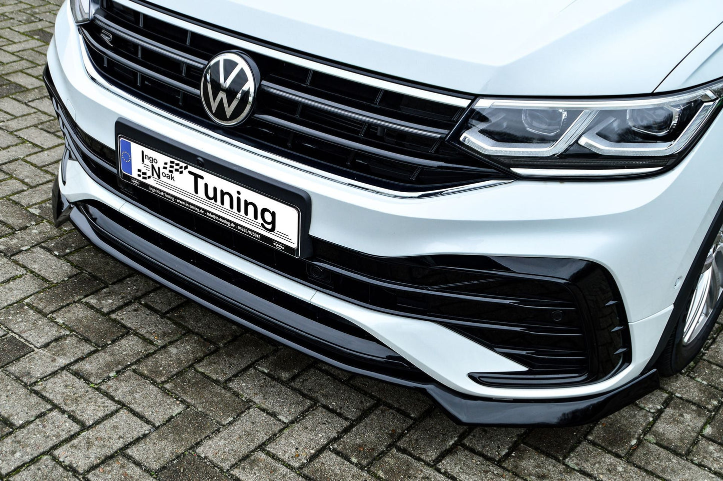 CUP Frontspoilerlippe ABS Volkswagen Tiguan 2 Typ AD1 Schwarz Glanz