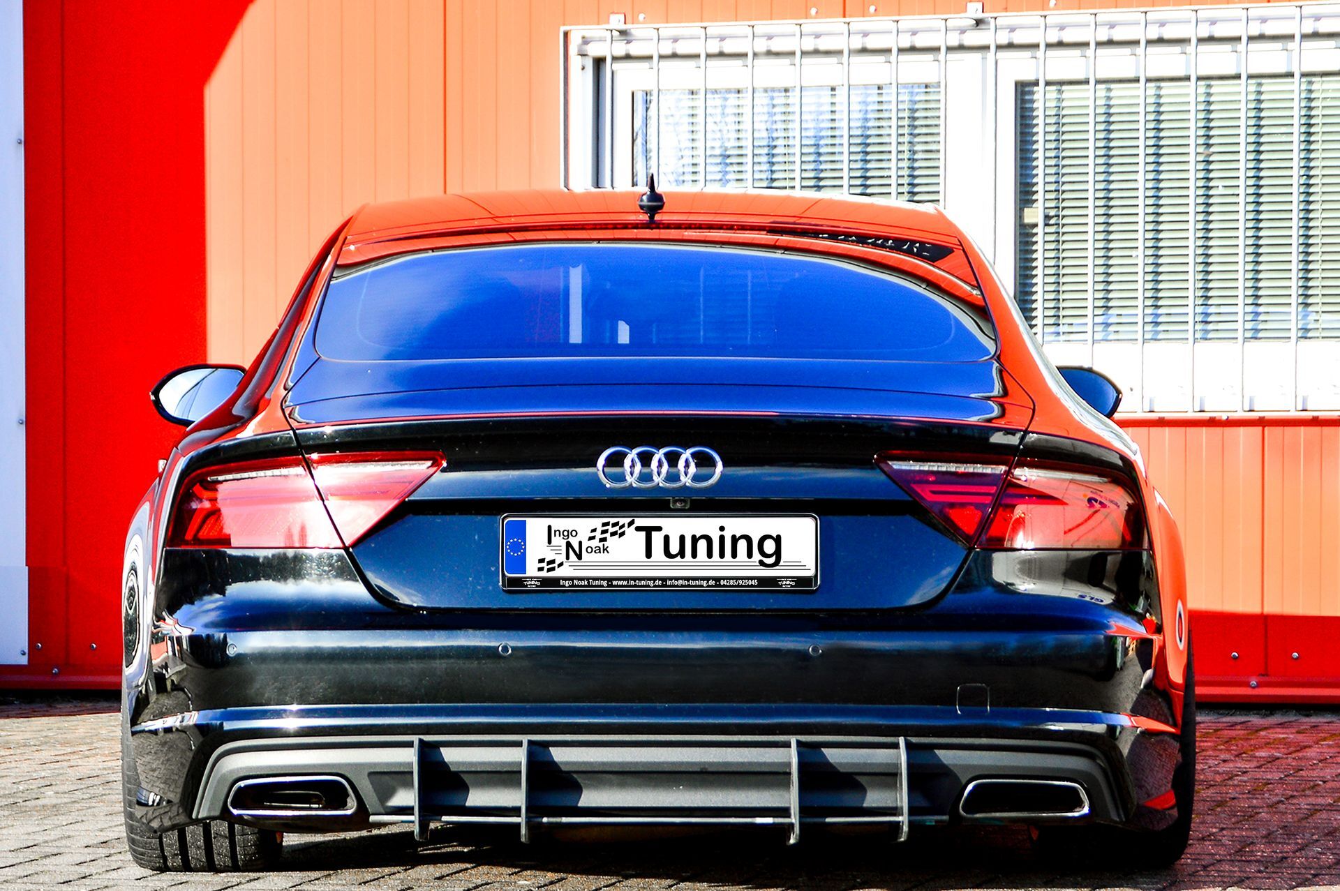 Gefräster Heckansatz Audi A7 4G C7 Facelift Bj.:2014-2018 Schwarz Matt