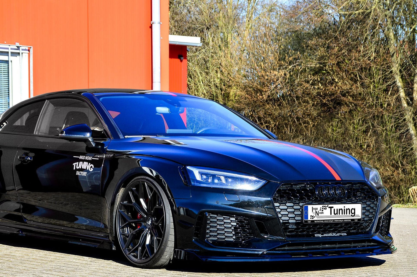 CUP Frontspoilerlippe ABS mit Seitenwing Audi RS5 B9, F5 Schwarz Glanz