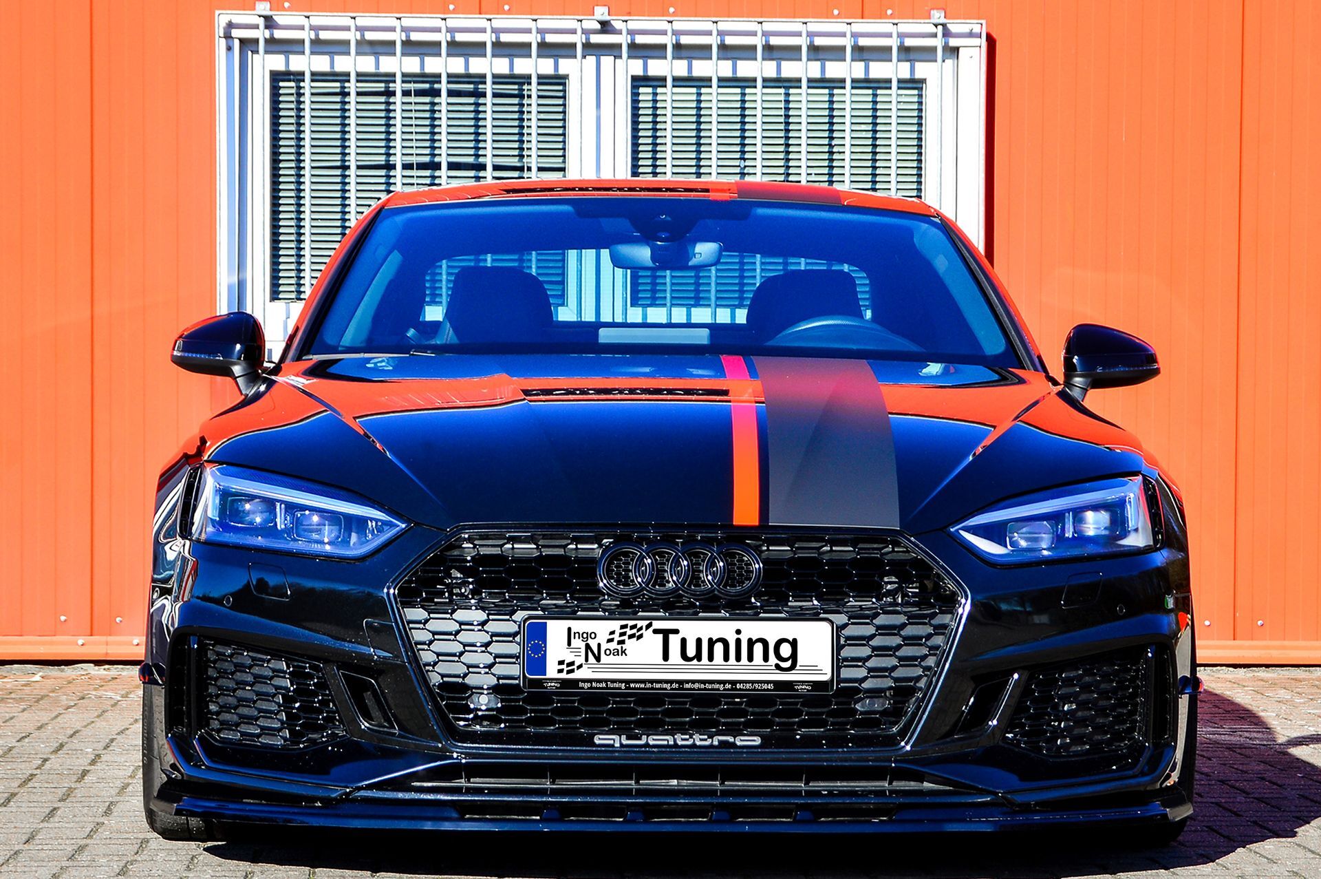 CUP Frontspoilerlippe ABS Audi RS5 B9, F5 Bj.: 2017-2020 Schwarz Glanz