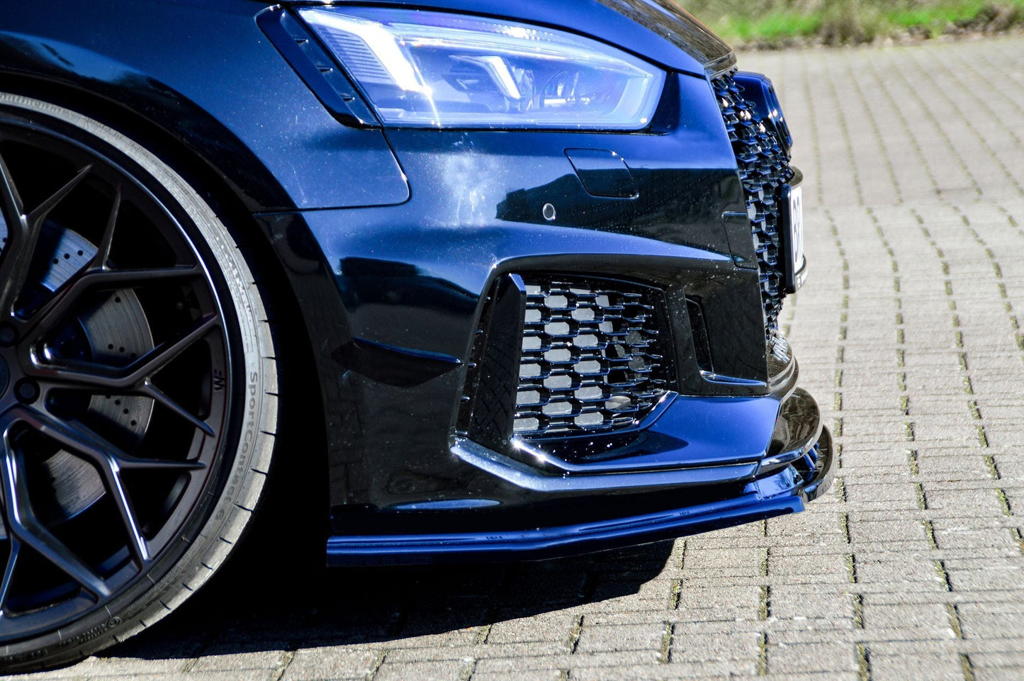 CUP Frontspoilerlippe ABS Audi RS5 B9, F5 Bj.: 2017-2020 Schwarz Glanz