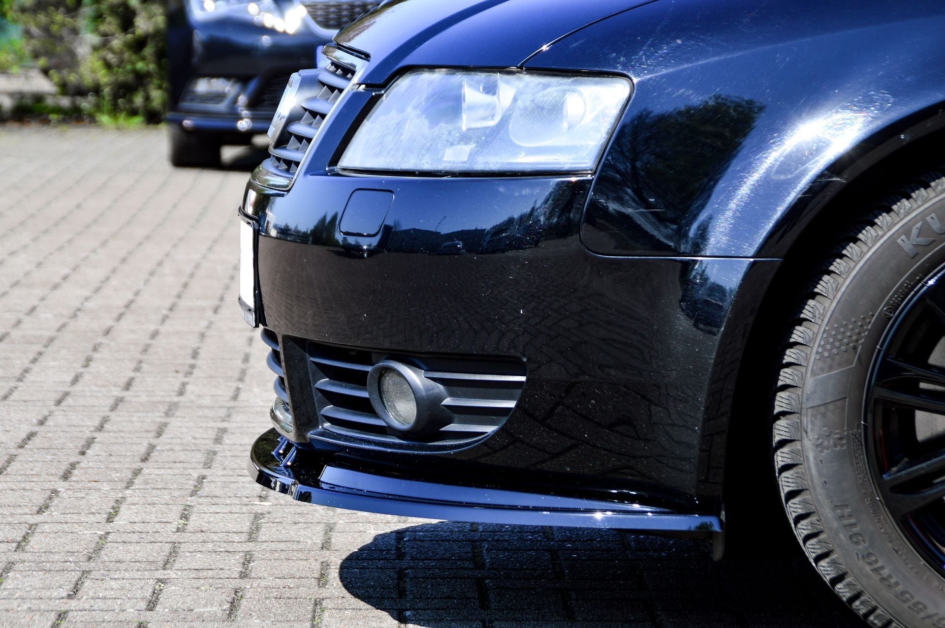 CUP Frontspoilerlippe ABS Audi A4 Cabrio (8H) B6 Bj.:2002-2006 Schwarz Glanz