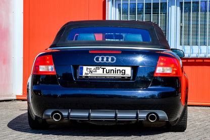 Gefräster Heckansatz Audi A4 Cabrio (8H) B6 Bj.:2002-2006 Schwarz Matt