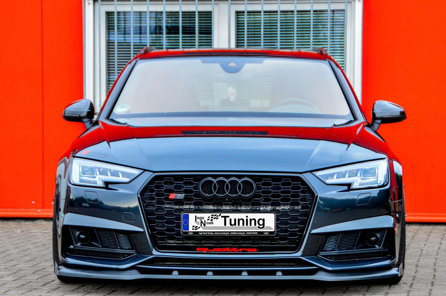 CUP Frontspoilerlippe ABS mit Seitenwing Audi S4 Typ: B9 Schwarz Matt