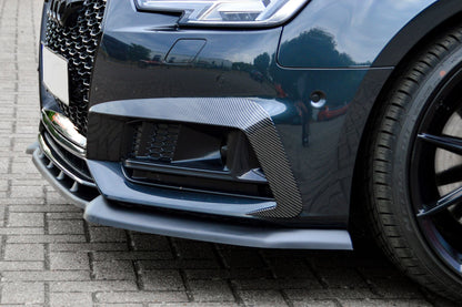 CUP Frontspoilerlippe ABS Audi S4 Typ: B9 Bj.:2015-2019 Schwarz Glanz