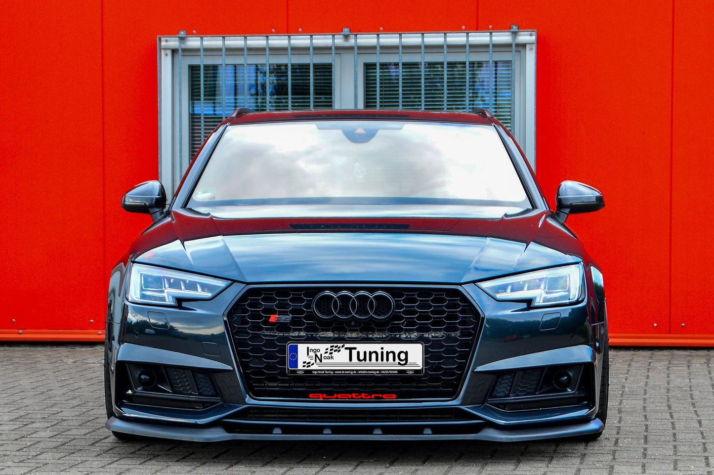 CUP Frontspoilerlippe ABS Audi S4 Typ: B9 Bj.:2015-2019 Schwarz Glanz