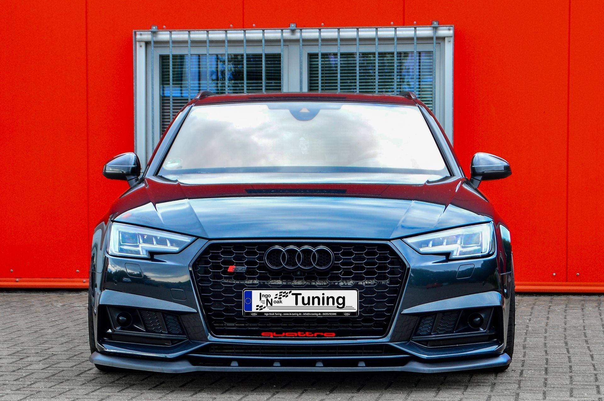 CUP Frontspoilerlippe ABS Audi S4 Typ: B9 Bj.:2015-2019 Schwarz Glanz