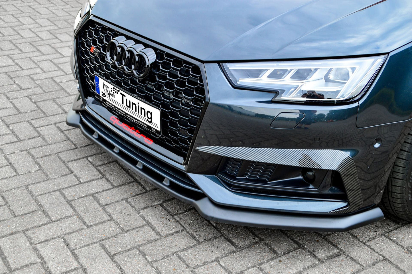 CUP Frontspoilerlippe ABS Audi S4 Typ: B9 Bj.:2015-2019 Schwarz Glanz