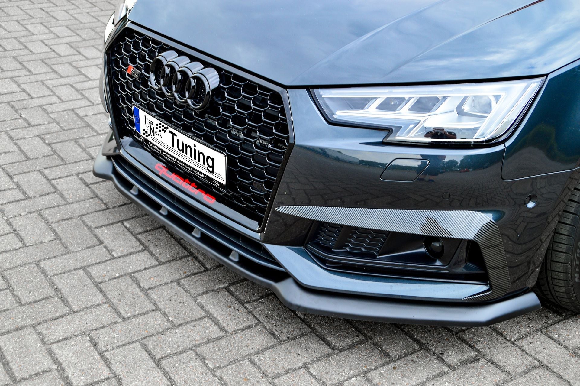 CUP Frontspoilerlippe ABS Audi S4 Typ: B9 Bj.:2015-2019 Schwarz Glanz