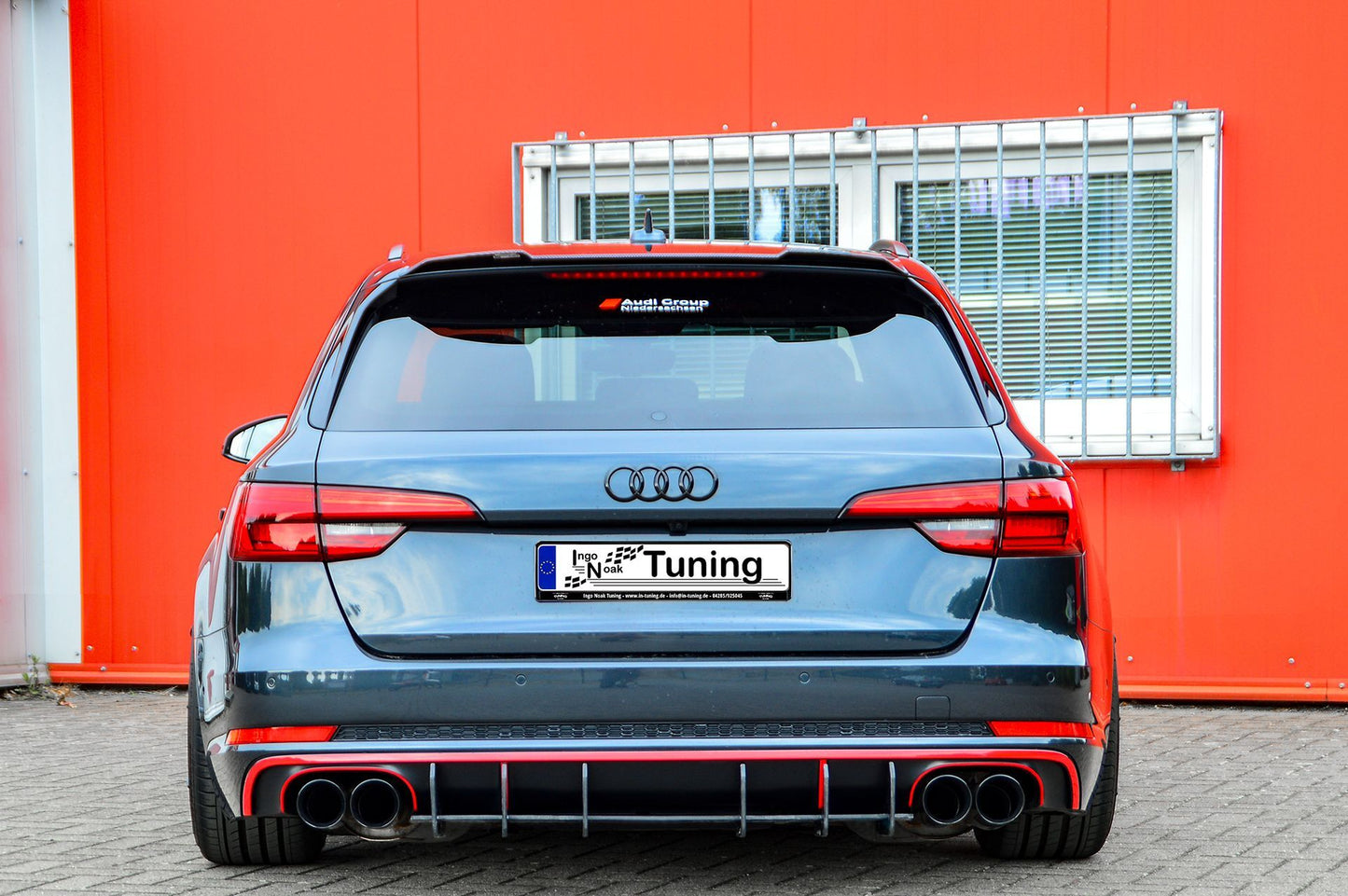 Gefräster Heckansatz Audi S4 Typ: B9 Bj.:2015-2019 Schwarz Matt