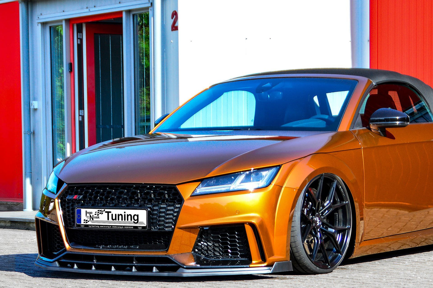 CUP Frontspoilerlippe ABS mit Seitenwing Audi TT RS, 8S Schwarz Matt