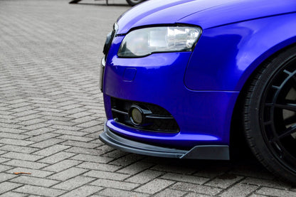 CUP Frontspoilerlippe ABS mit Seitenwing Audi S4 / B7 Schwarz Glanz