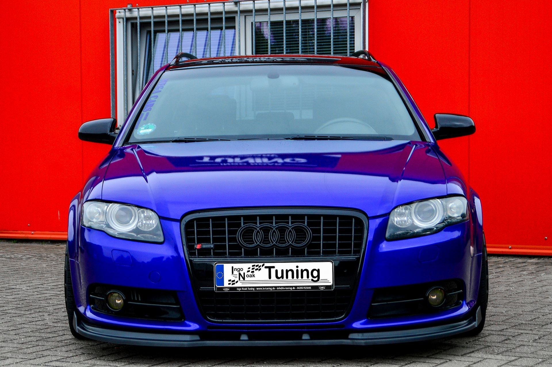 CUP Frontspoilerlippe ABS mit Seitenwing Audi S4 / B7 Schwarz Glanz
