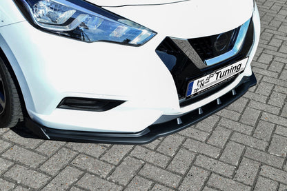 CUP Frontspoilerlippe ABS mit Seitenwing Nissan Micra K14 Schwarz Glanz