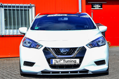 CUP Frontspoilerlippe ABS mit Seitenwing Nissan Micra K14 Schwarz Glanz