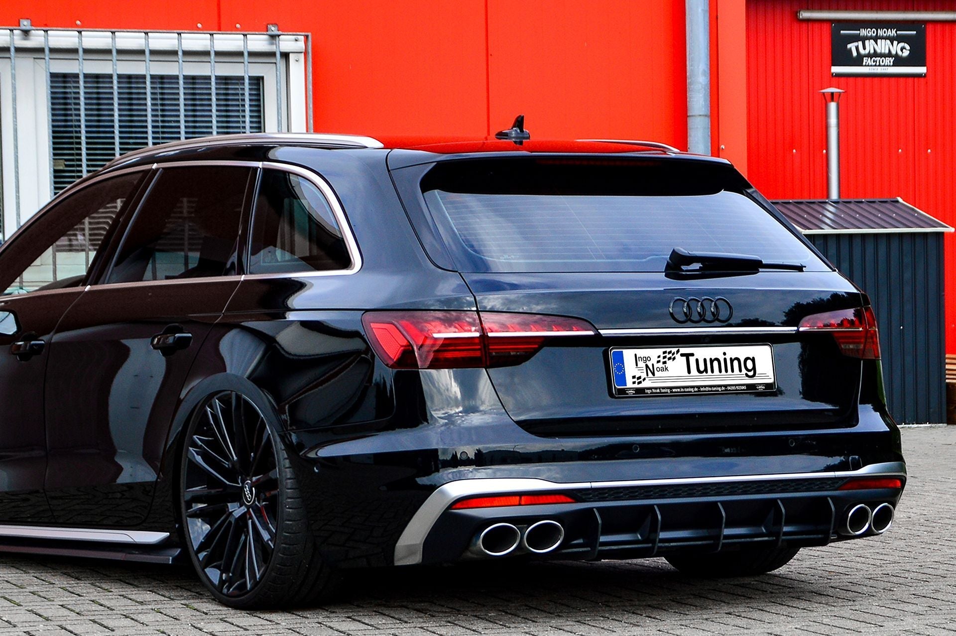 Gefräster Heckansatz Audi S4, B9, 8W Facelift ab Bj.:2019- Schwarz Matt