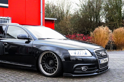 CUP Frontspoilerlippe ABS mit Seitenwing Audi A6 4F mit S-Line Schwarz Glanz