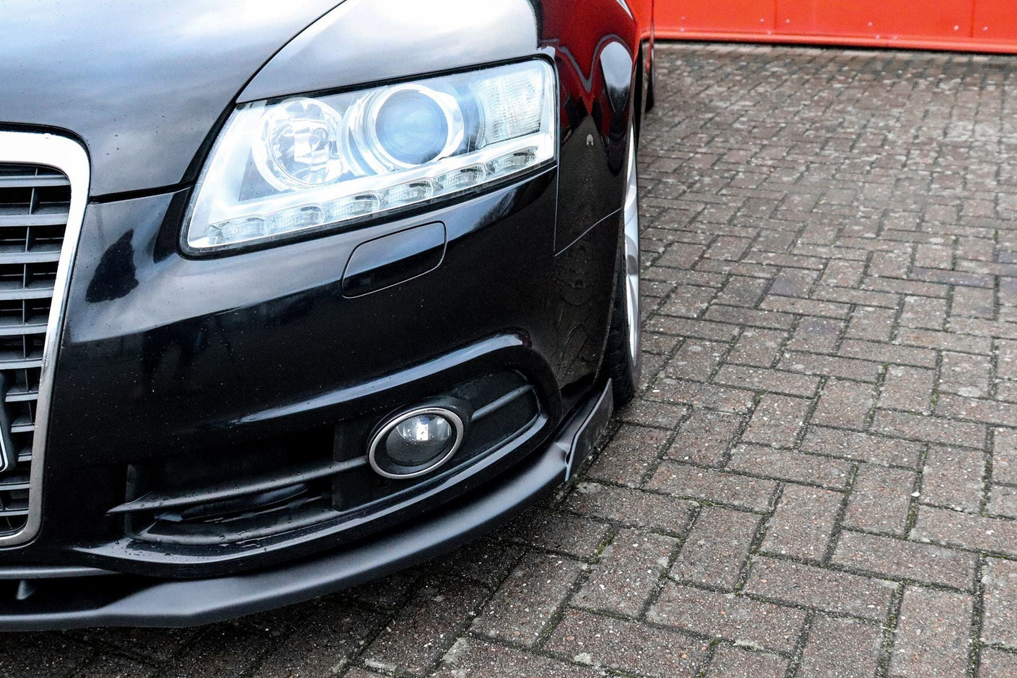 CUP Frontspoilerlippe ABS mit Seitenwing Audi A6 4F mit S-Line Schwarz Glanz